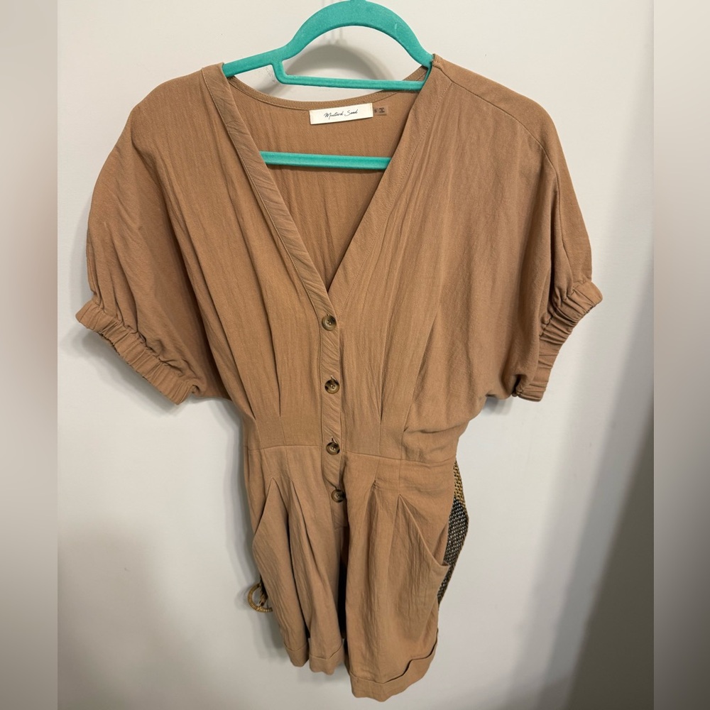Mustard Seed Tan Romper with Belt